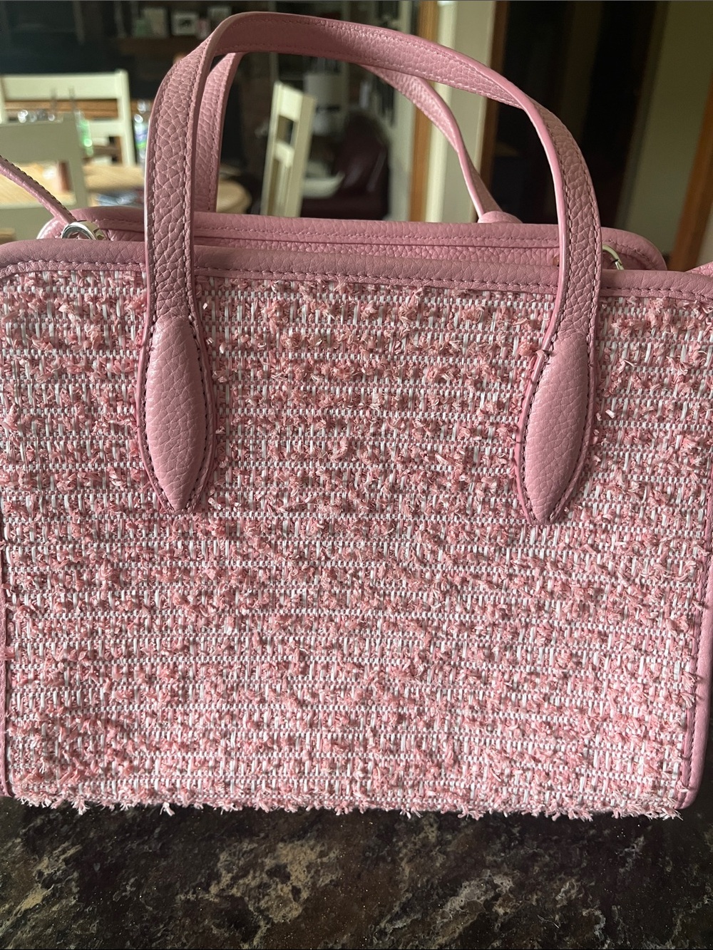 kate spade Pink Tweed Shoulder Bag with Tassels - Picture 4 of 5